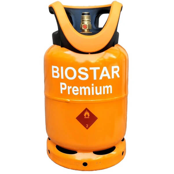 Олекотена газова бутилка Biostar 10 кг / 24,2 л с кран и дръжка ЗА ДОМА Олекотена газова бутилка Biostar 10 кг / 24,2 л с кран и дръжка