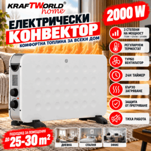 Електрическа конвекторна печка Home 2000 W с Turbo Fan