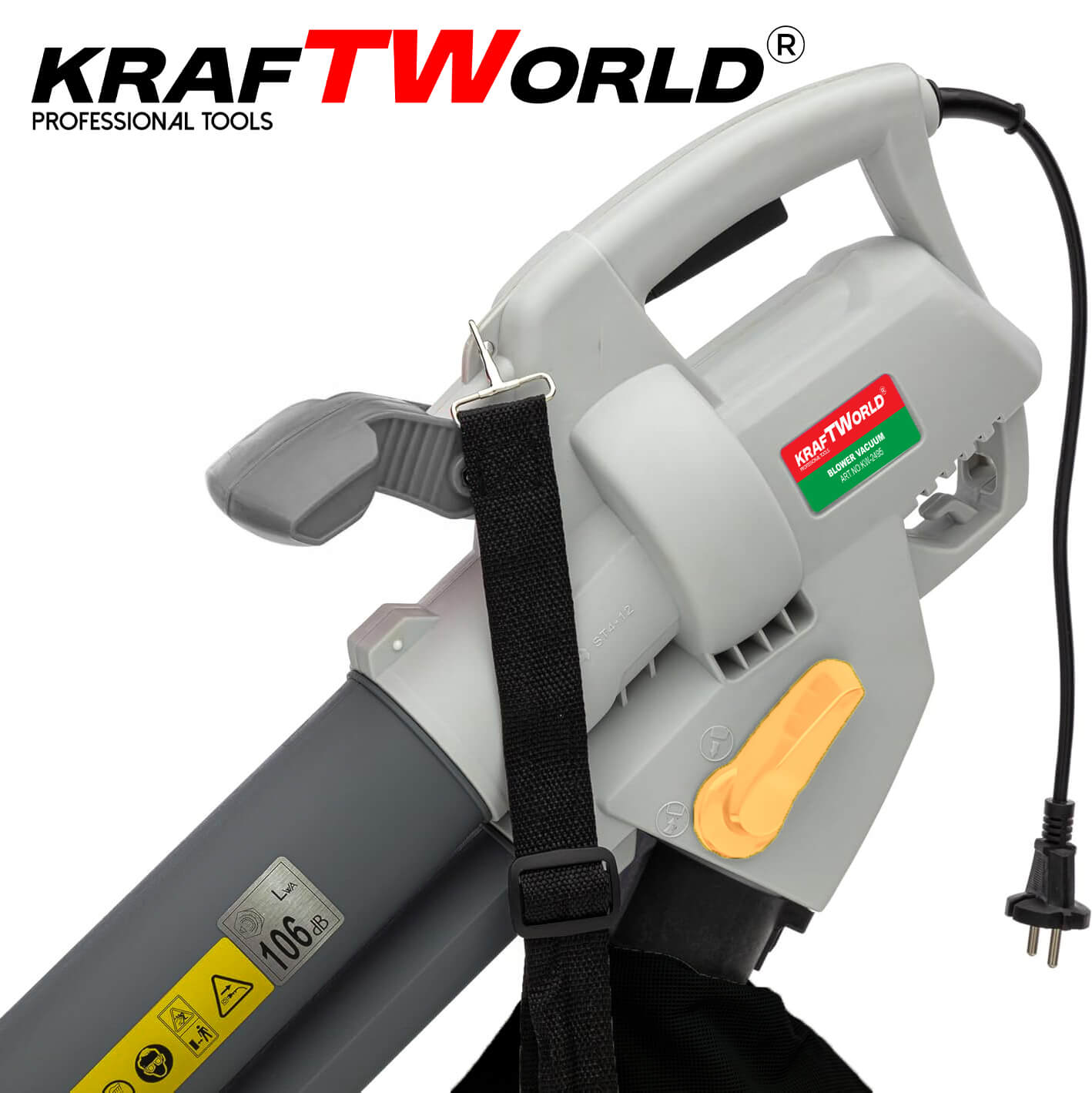 Електрически листосъбирач KraftWorld 3000W – Издухване, Засмукване, Раздробяване ИНСТРУМЕНТИ Електрически листосъбирач KraftWorld 3000W – Издухване, Засмукване, Раздробяване - Image 6